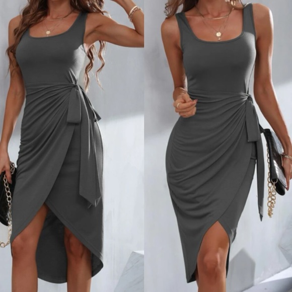 Boho tie side tank bodycon dress - Picture 3 of 8